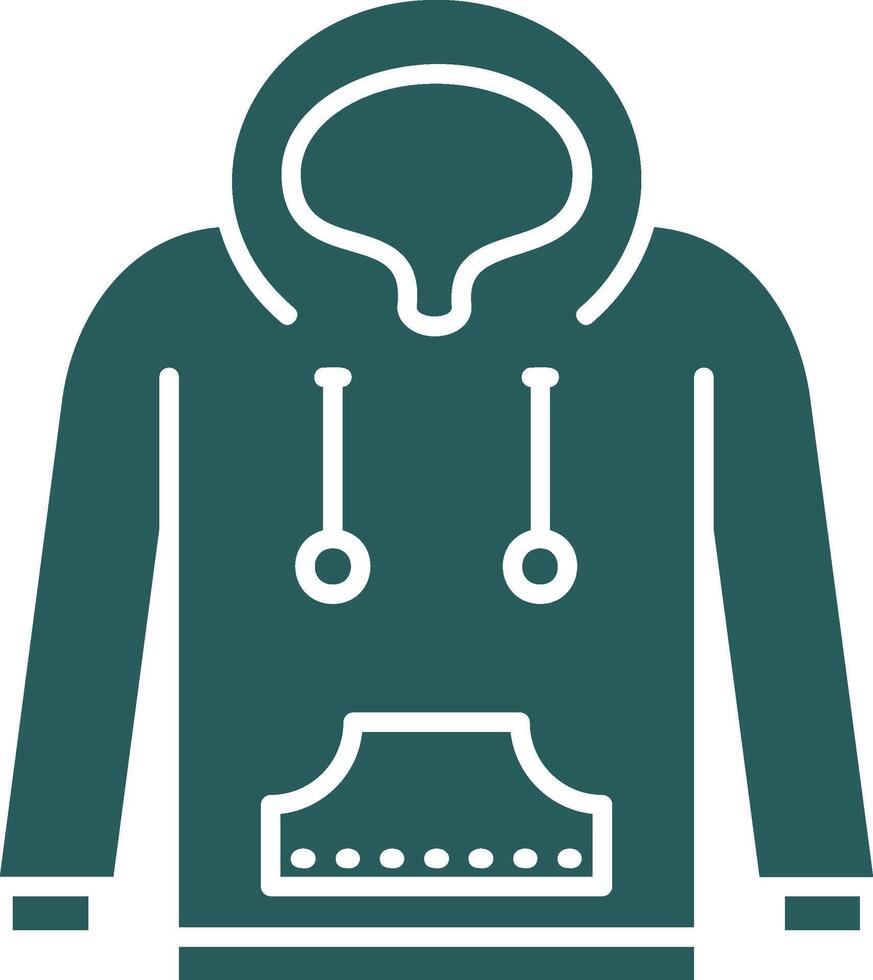 Hoodie Glyph Gradient Green Icon vector