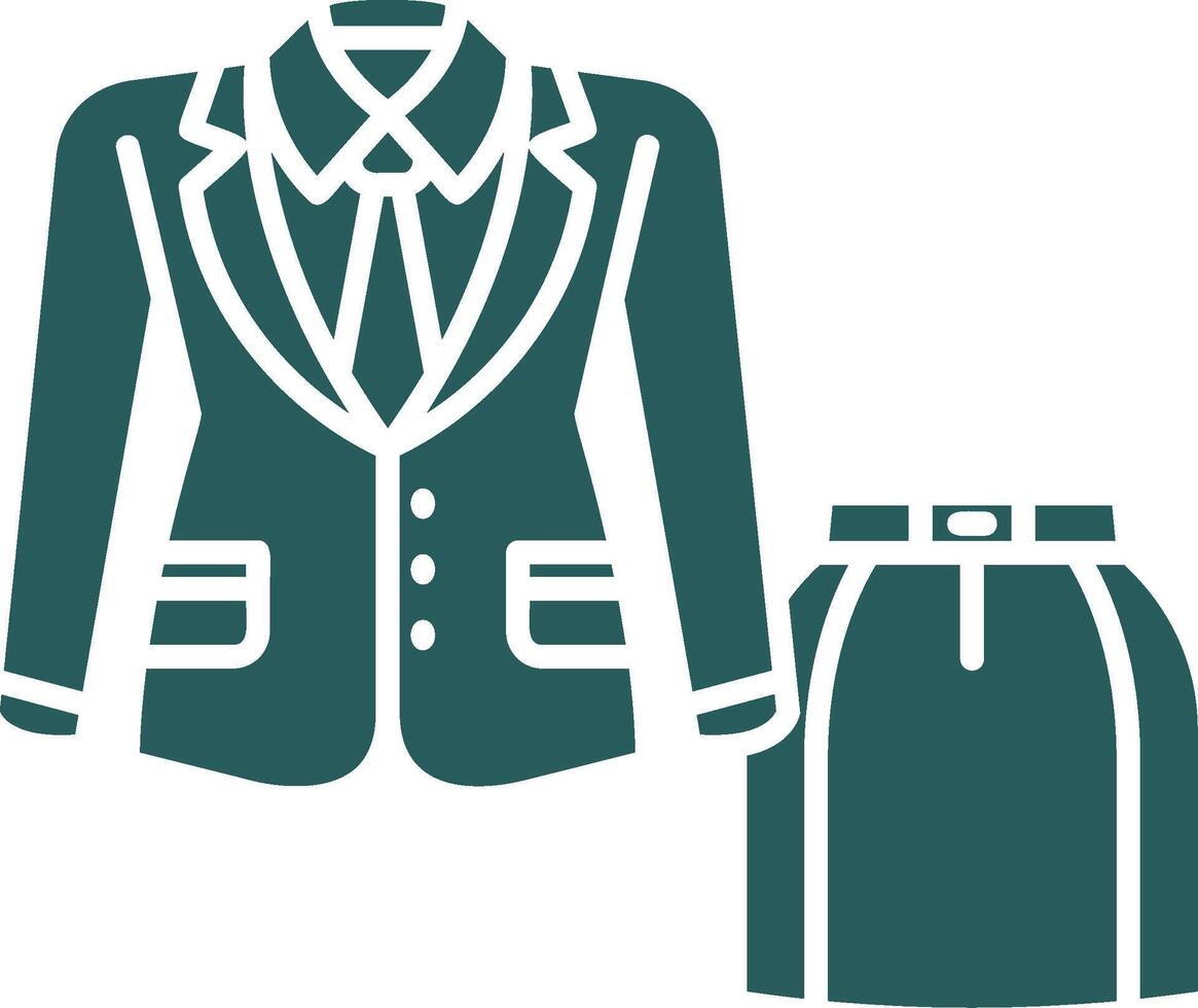 mujer traje glifo degradado verde icono vector