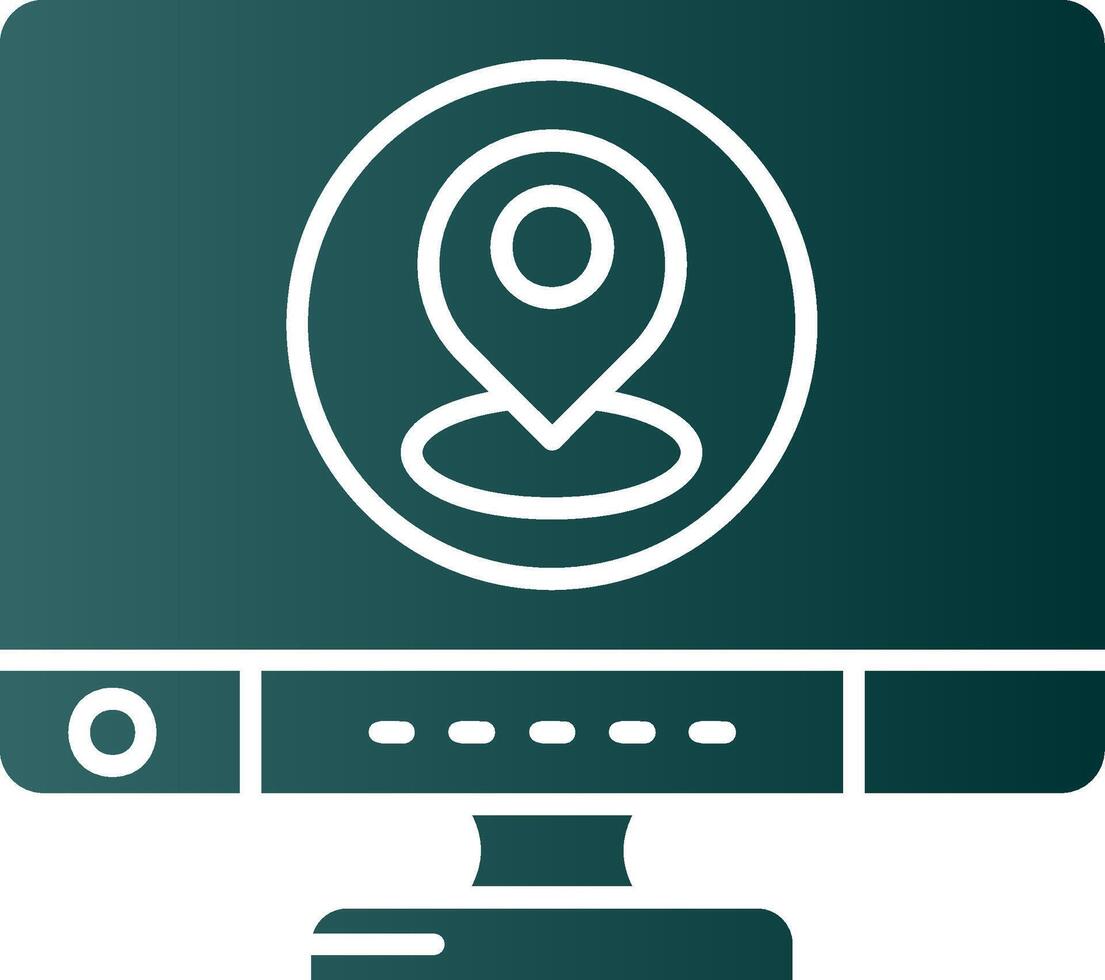 Location Glyph Gradient Green Icon vector