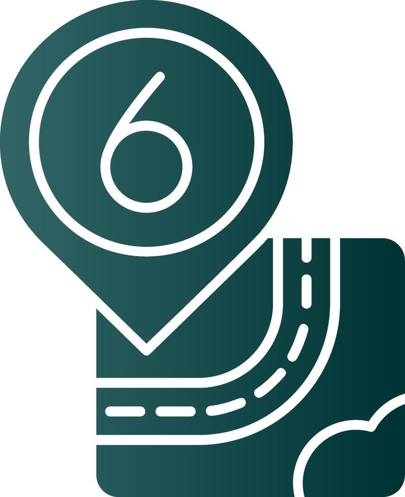 Six Glyph Gradient Green Icon vector