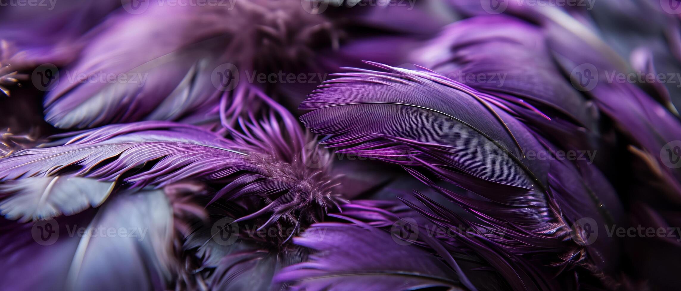 AI generated Close Up of Purple Feathers photo