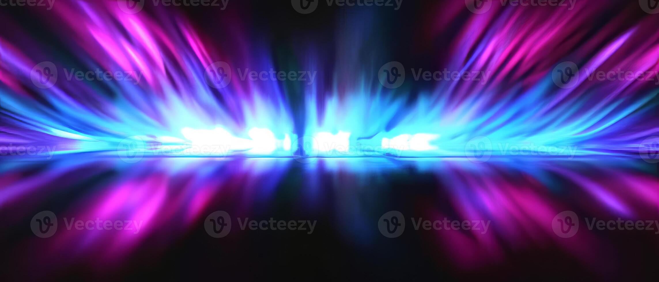 AI generated Bright Blue and Pink Light Reflecting off Surface photo