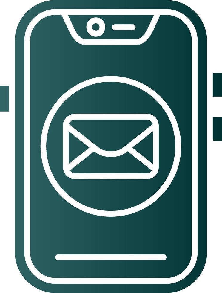 correo electrónico glifo degradado verde icono vector
