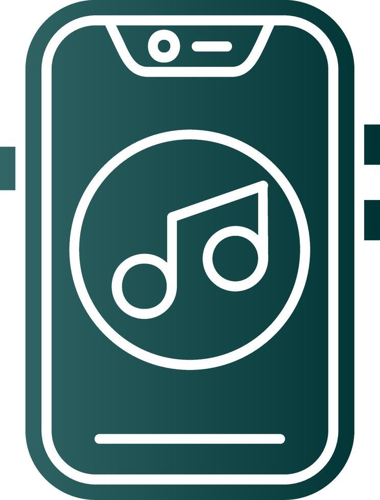 Music Glyph Gradient Green Icon vector