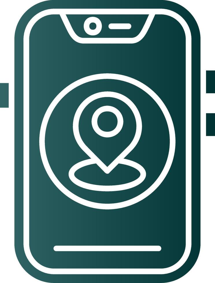 Location Glyph Gradient Green Icon vector