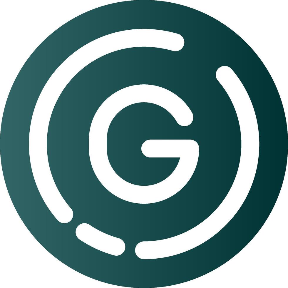 Letter g Glyph Gradient Green Icon vector