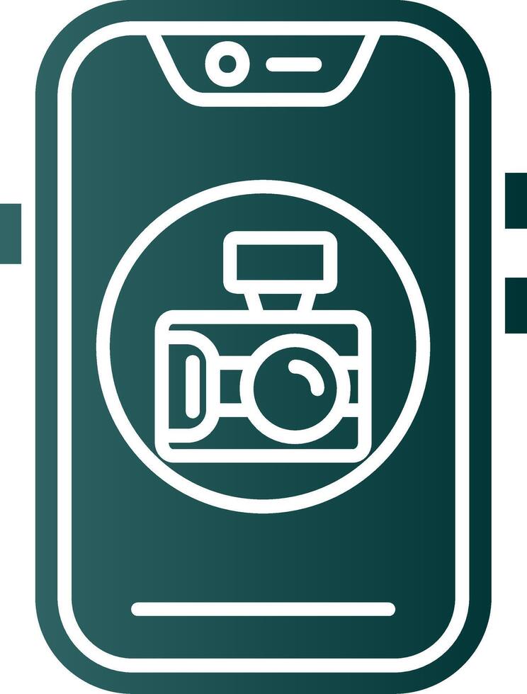 Camera Glyph Gradient Green Icon vector