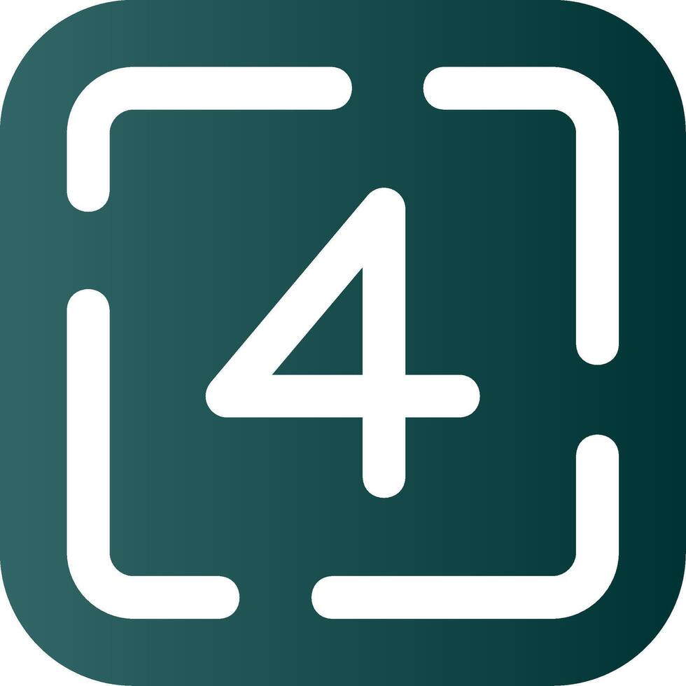 Four Glyph Gradient Green Icon vector