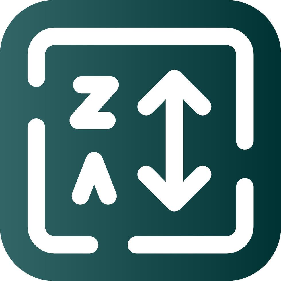 Alphabetical order Glyph Gradient Green Icon vector
