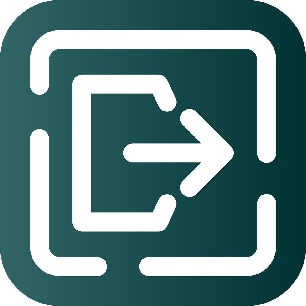 Logout Glyph Gradient Green Icon vector