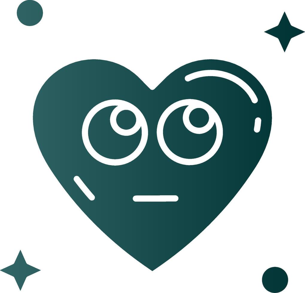 Rolling eyes Glyph Gradient Green Icon vector