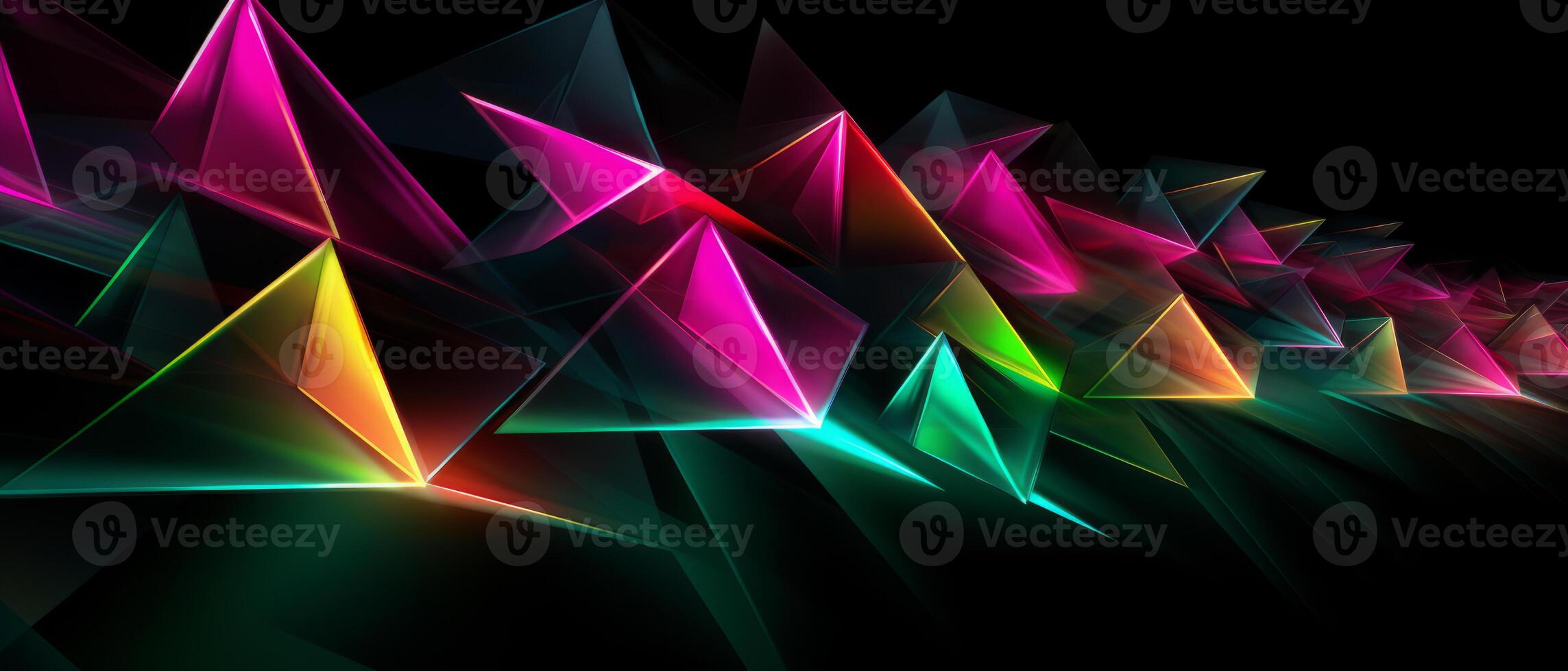 AI generated Neon Prism Constellation on Black photo