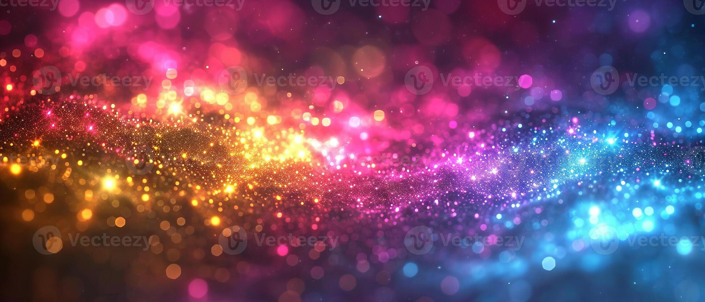 AI generated Blurry Image of Colorful Lights on Black Background photo