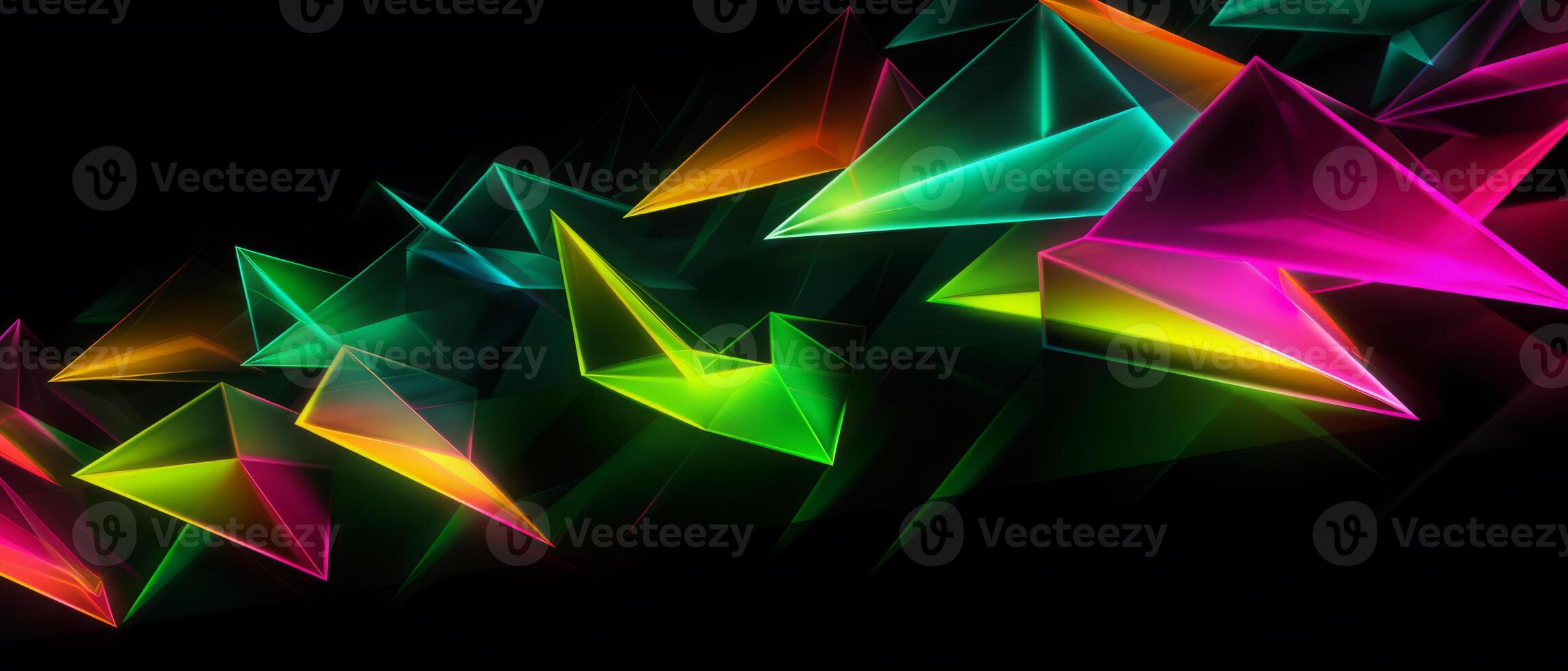 AI generated Neon Prism Constellation on Black photo