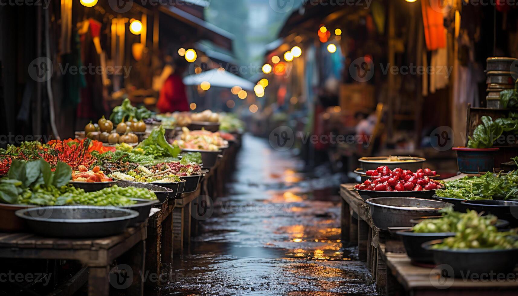AI generated Freshness and abundance of fruits and vegetables generated by AI photo