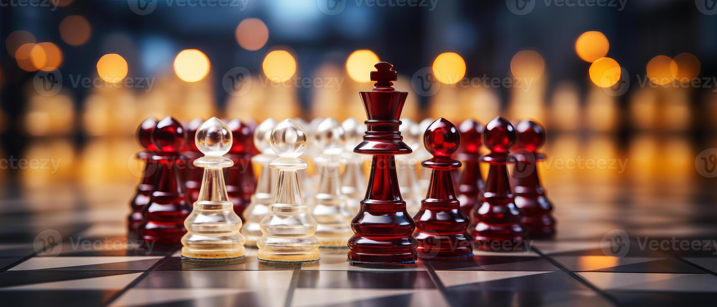 AI generated Chess Pieces in Elegant Focus photo