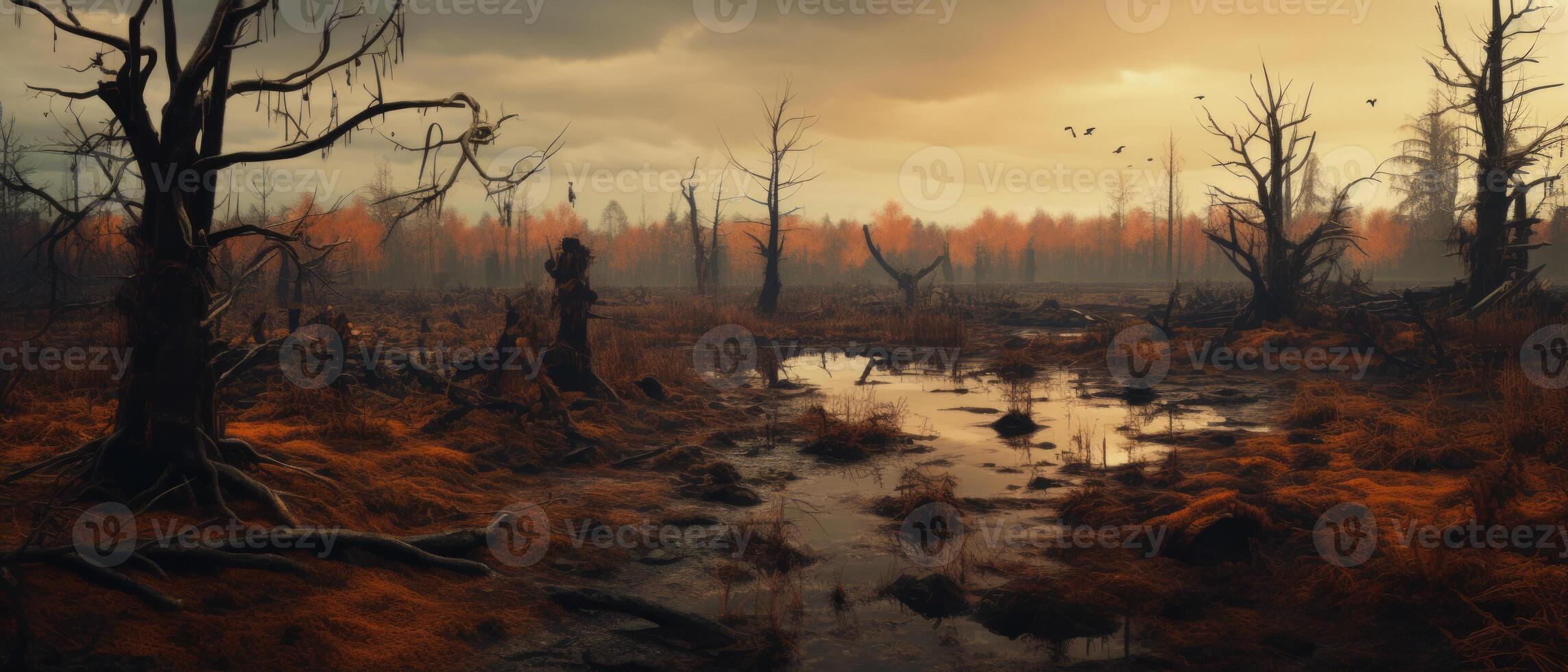 AI generated Post-Apocalyptic Autumn Landscape photo