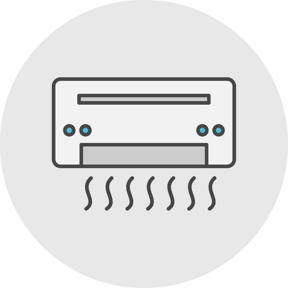 Air Conditioner Line Filled Light Circle Icon vector