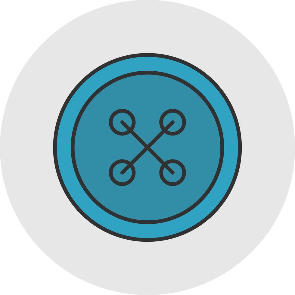 Cloth Button Line Filled Light Circle Icon vector