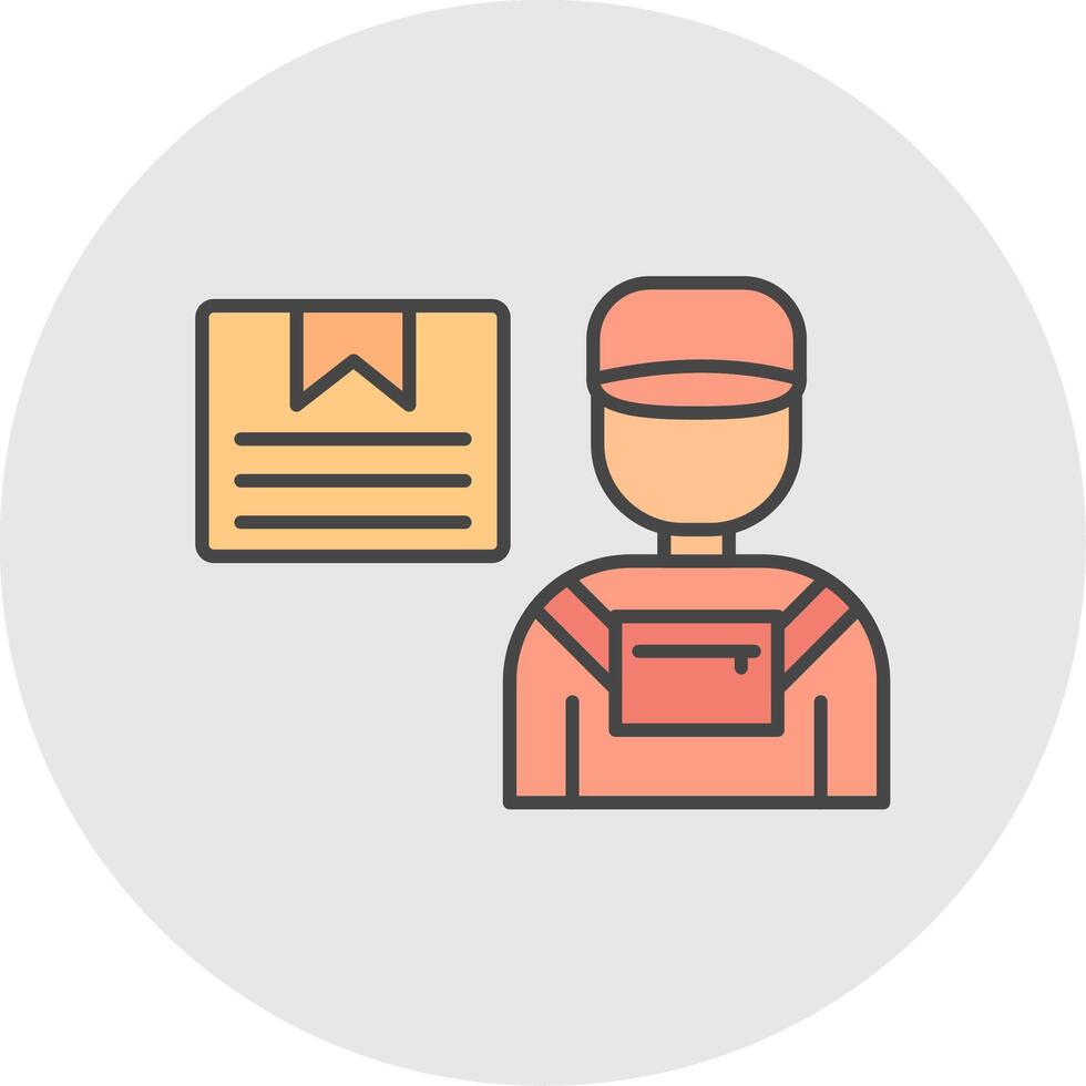 Courier Line Filled Light Circle Icon vector