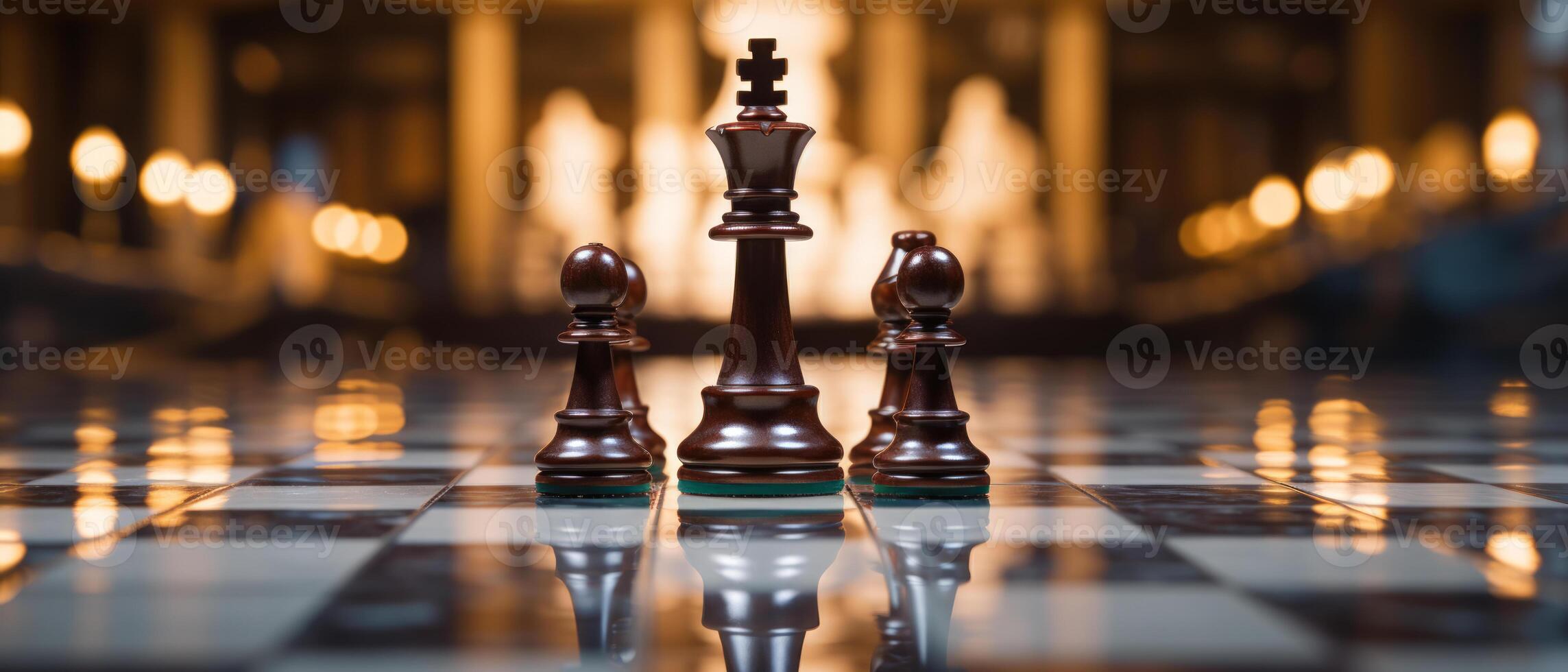 AI generated Elegant Chessboard Setup at Start of Game photo