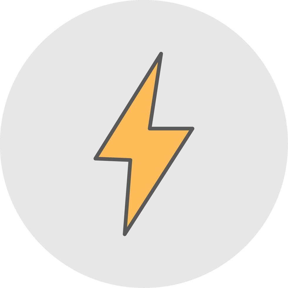 Thunder Line Filled Light Circle Icon vector