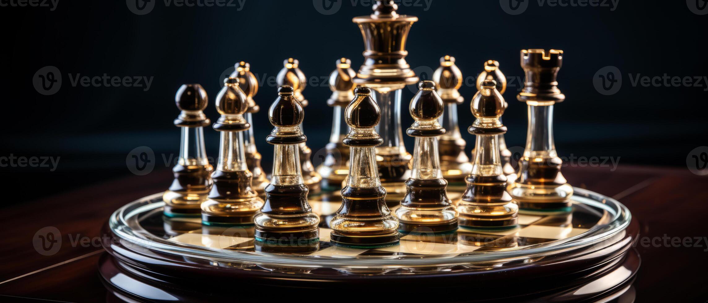 AI generated Chess Pieces in Elegant Focus photo