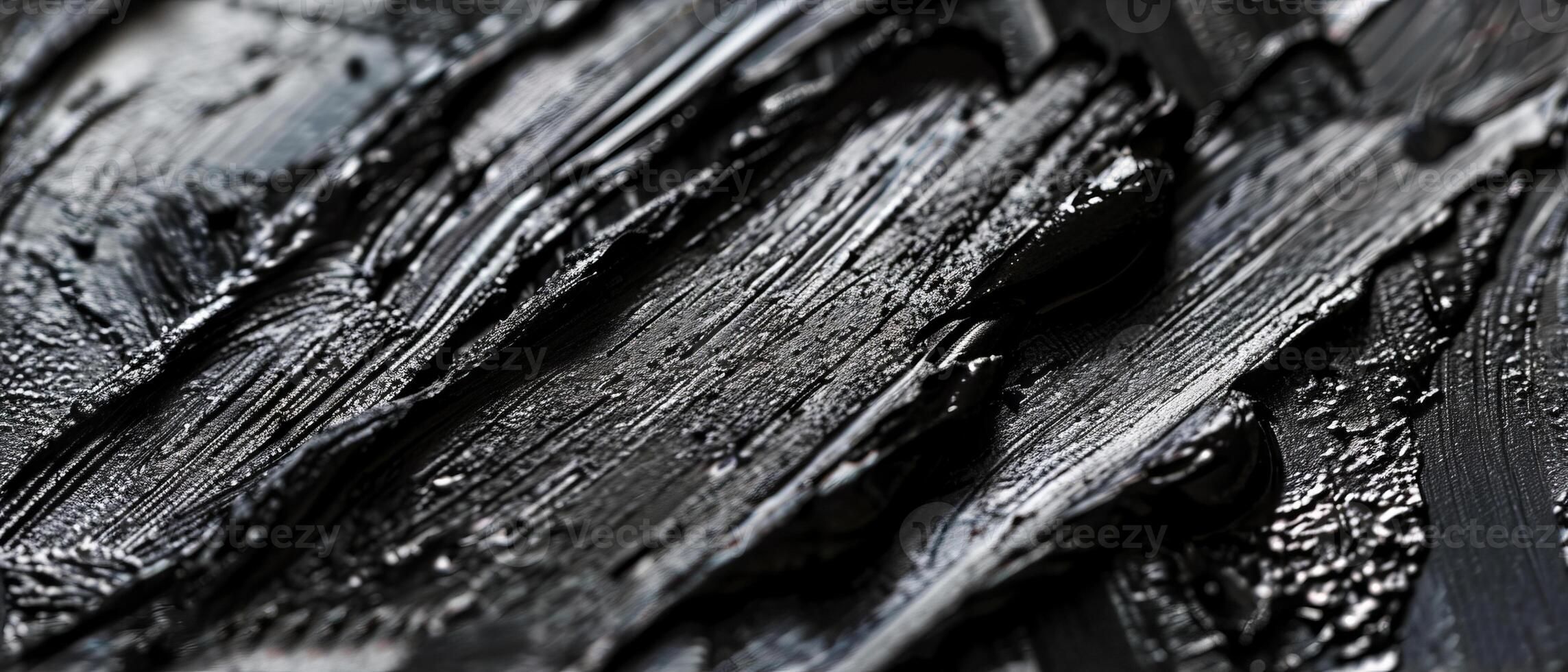 ai generado de cerca de texturizado negro cepillo golpes en un superficie foto