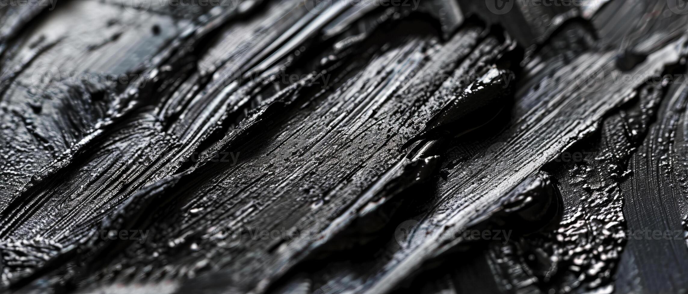 AI generated Close-up of textured black brush strokes on a surface photo