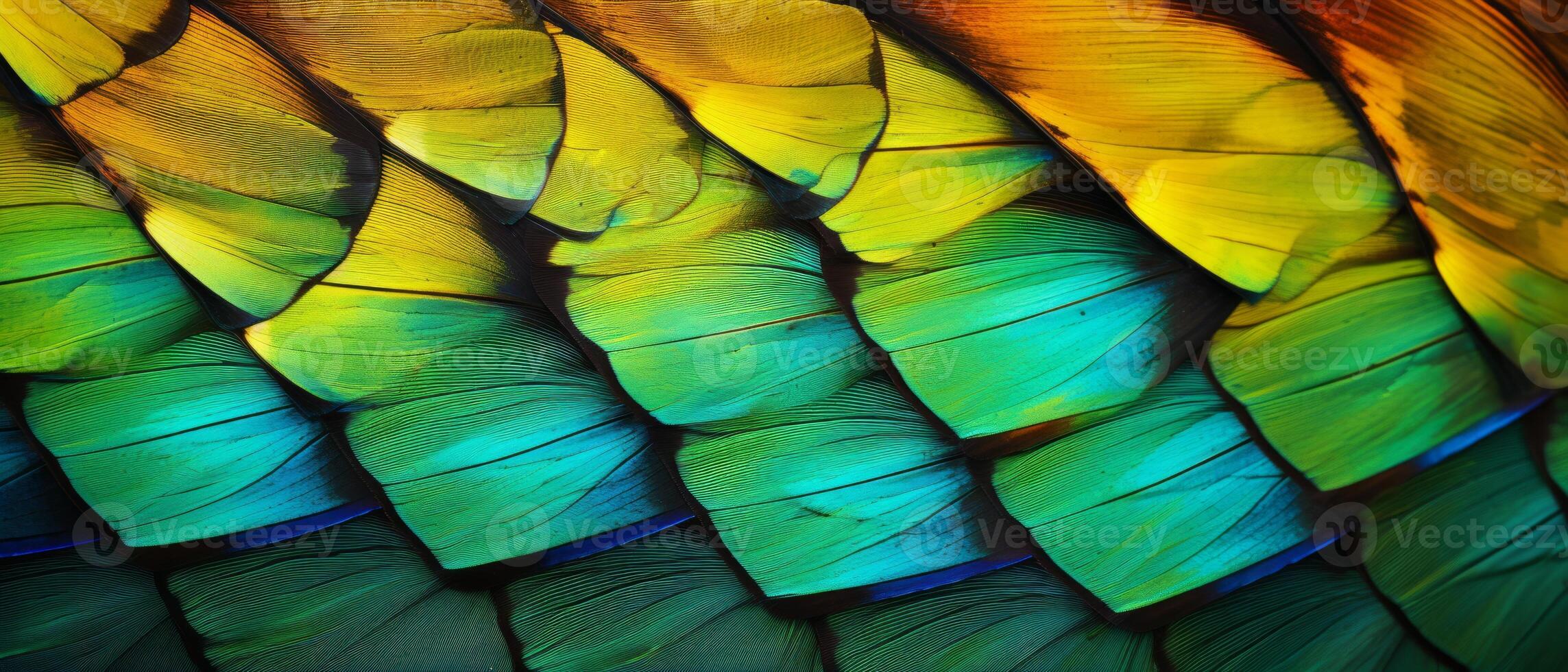 AI generated close-up vibrant butterfly wings pattern photo