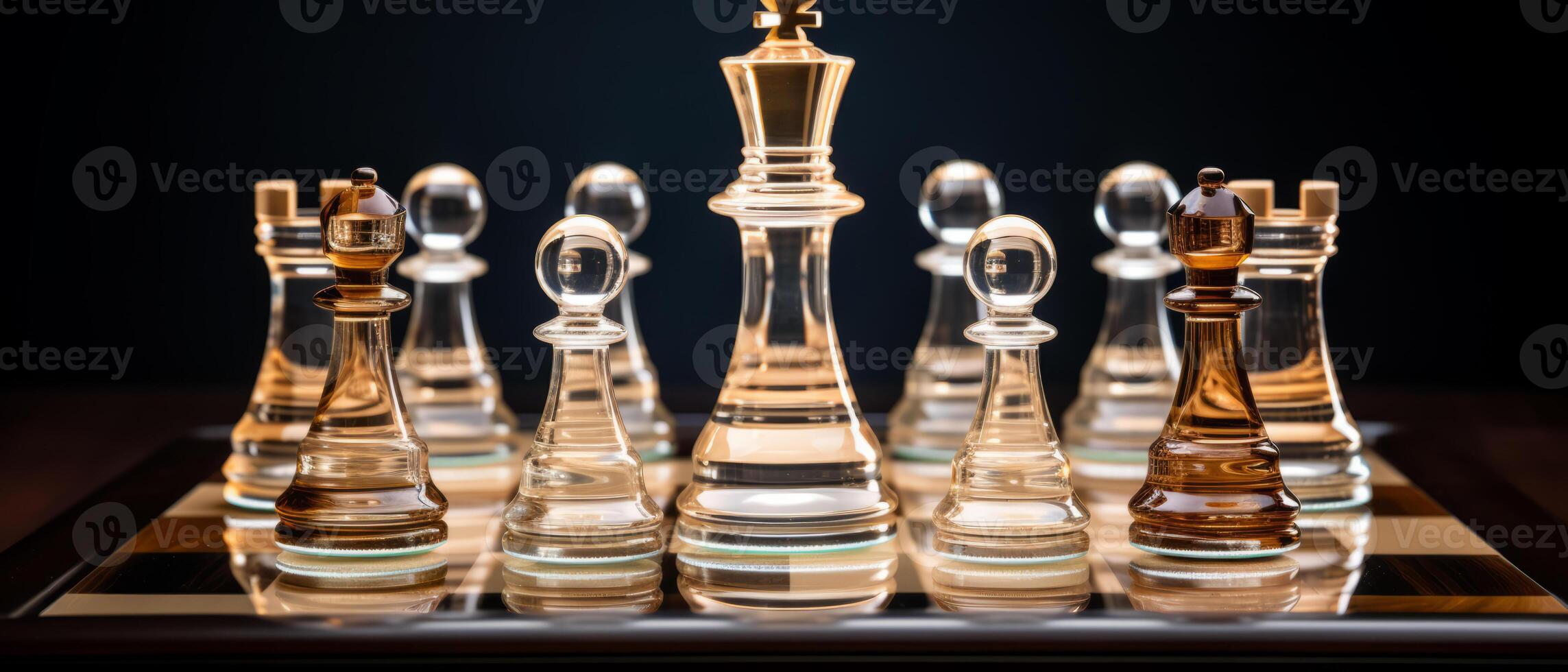 AI generated Chess Pieces in Elegant Focus photo
