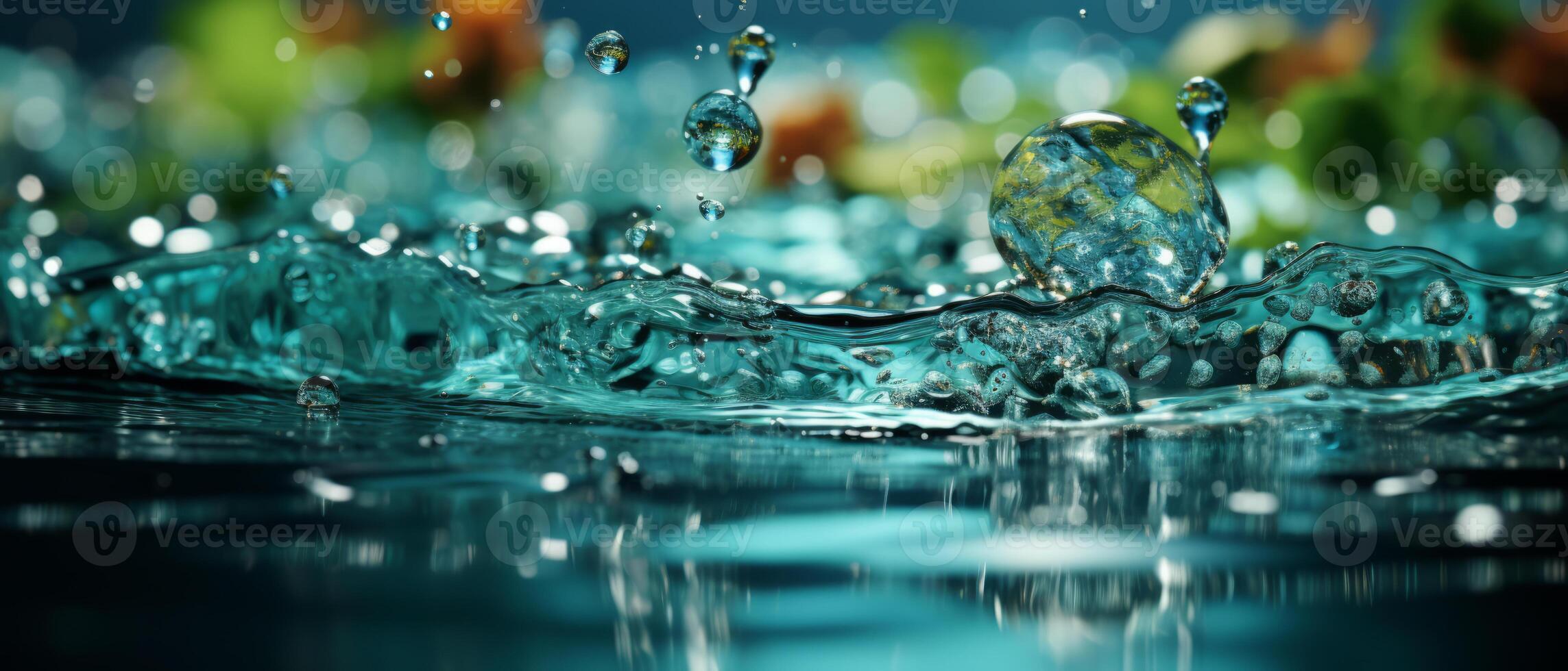 AI generated Sprouting Plants with Water Droplets photo