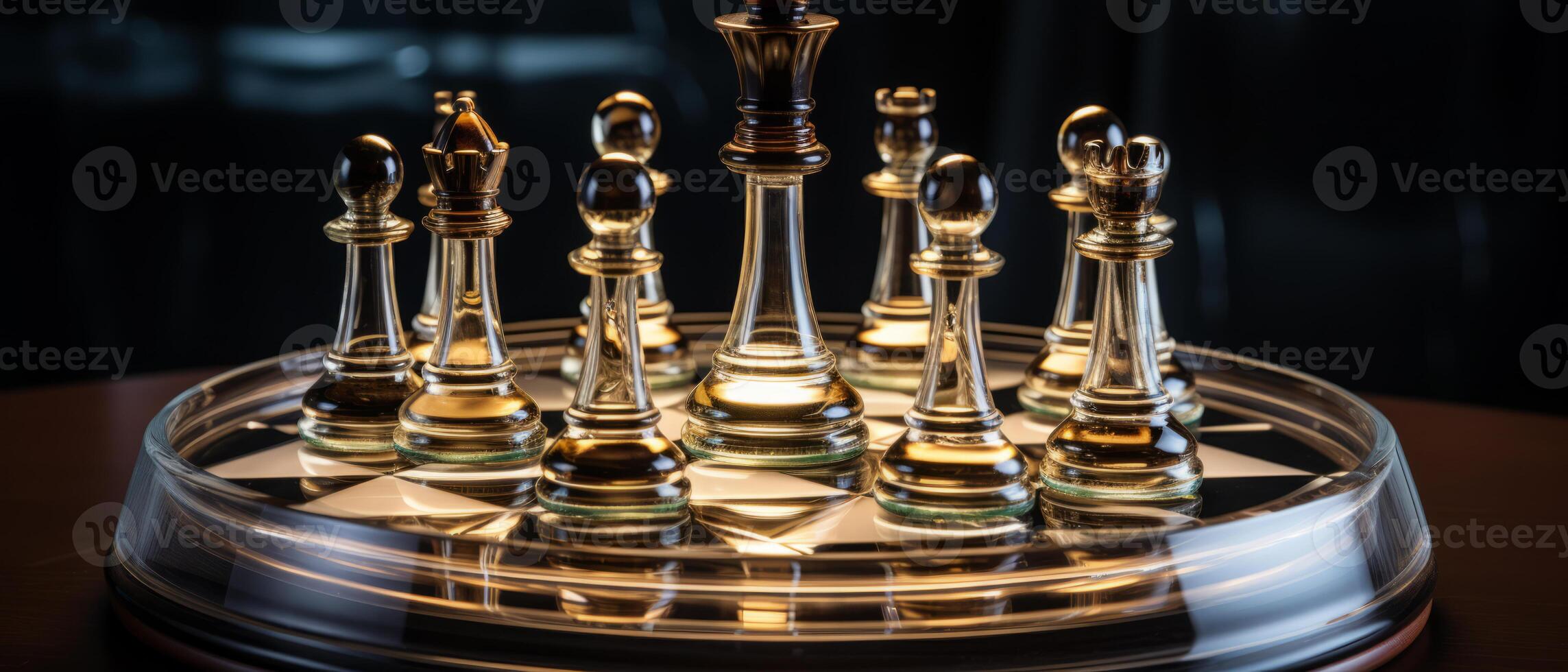 AI generated Chess Pieces in Elegant Focus photo