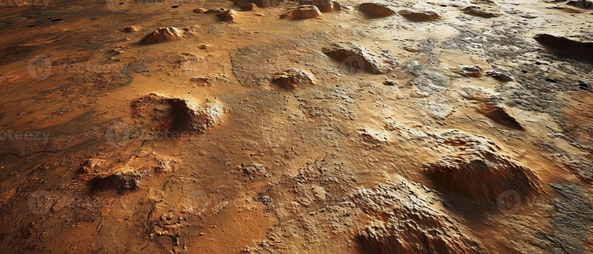 AI generated A Dirt Field With Rocks and Dirt on It photo