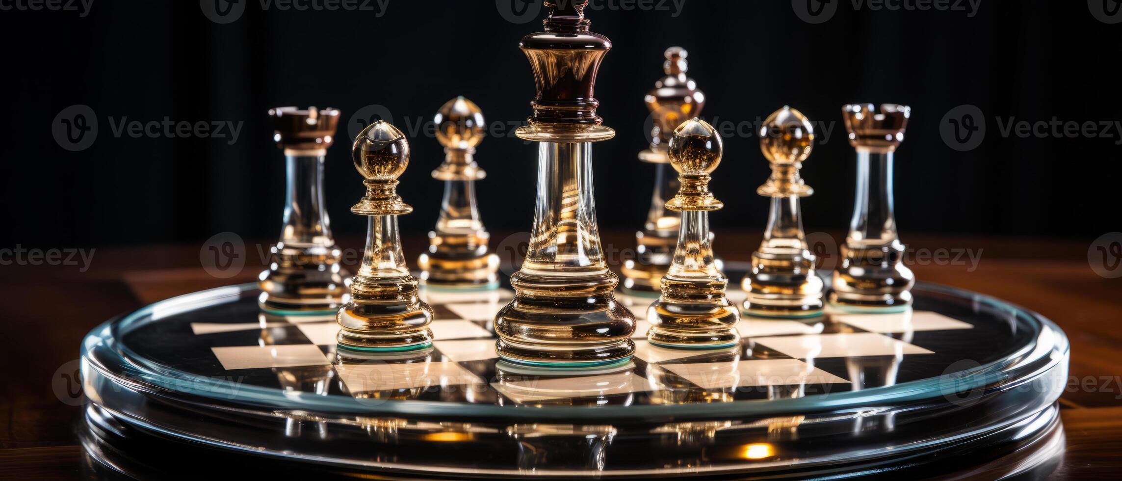 AI generated Chess Pieces in Elegant Focus photo