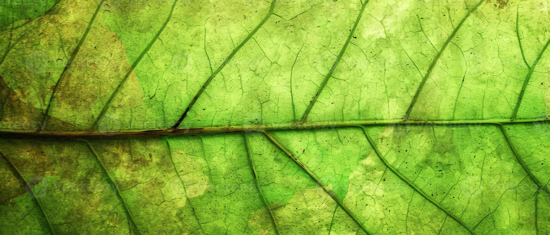 AI generated A macro shot capturing the complex network of veins in a green leaf, highlighting the texture and patterns of nature photo