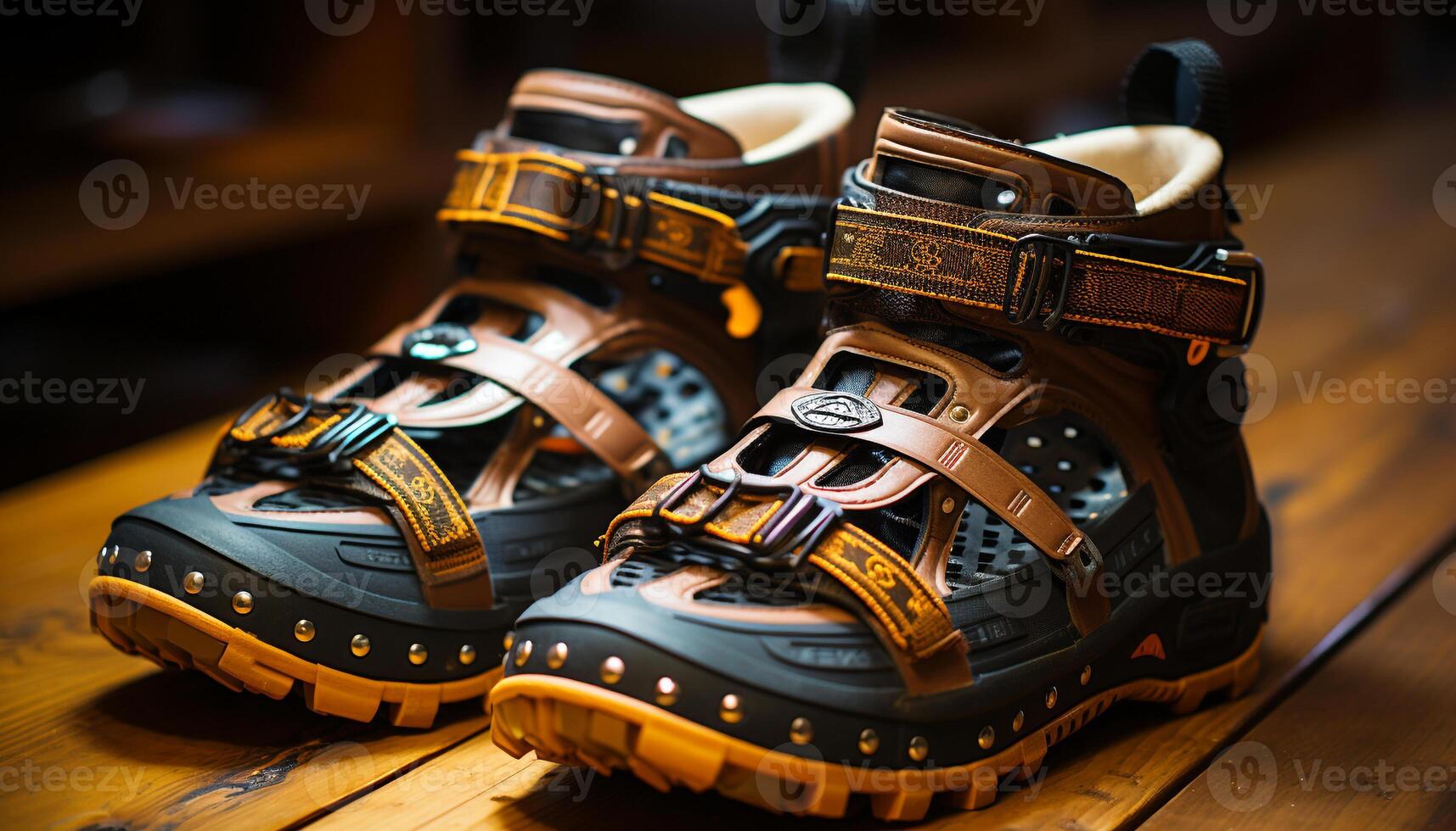 AI generated Fashionable leather shoes for men, perfect for walking generated by AI photo