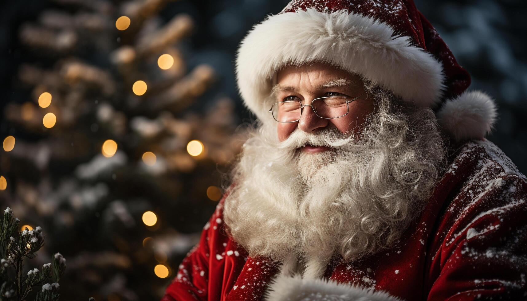 ai generado sonriente mayor hombre participación regalo, celebrando Navidad generado por ai foto