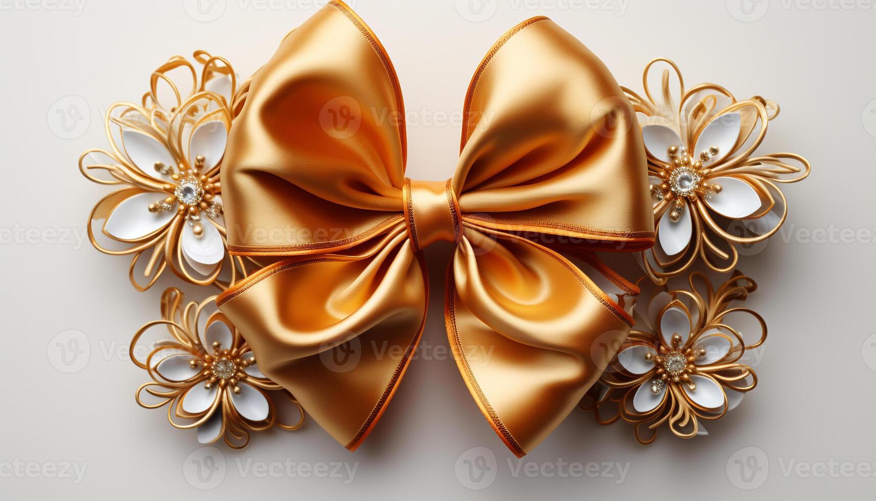 AI generated Golden celebration, shiny gift, elegant ornament, abstract backdrop generated by AI photo