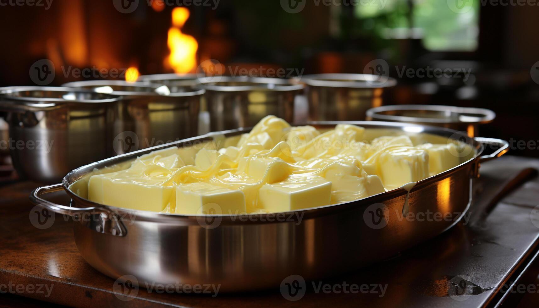 AI generated Freshness and heat in the kitchen, preparing healthy meals generated by AI photo