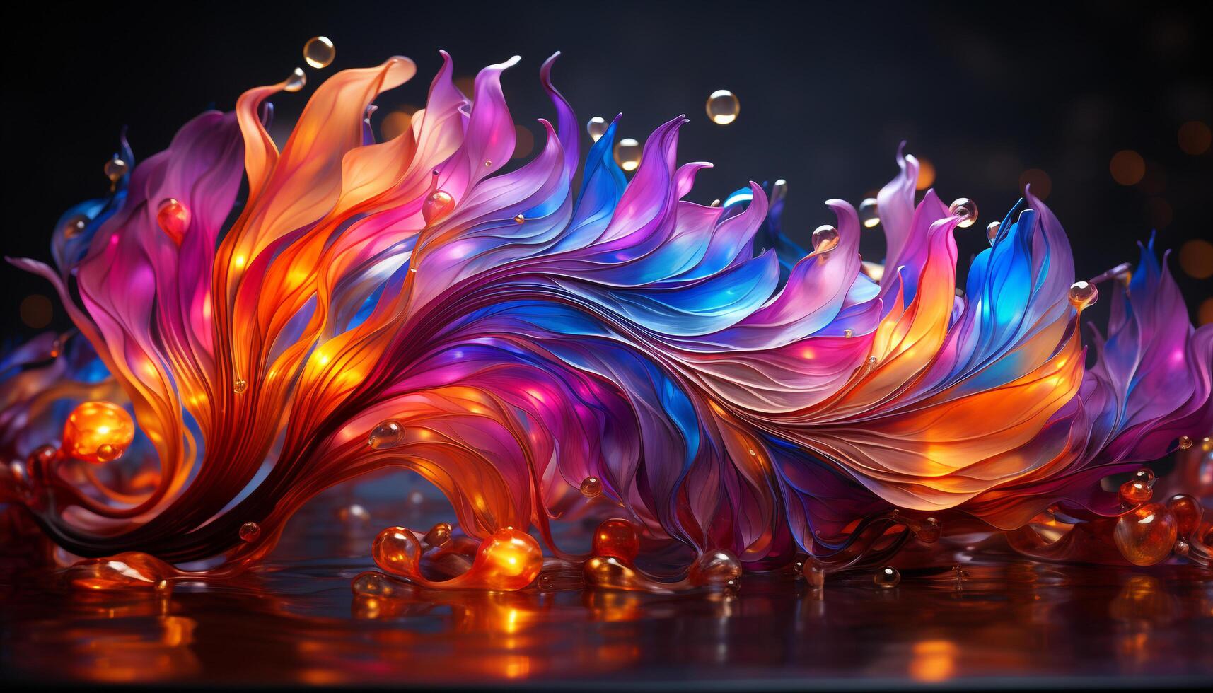 AI generated Abstract multi colored decoration in vibrant blue night pattern generated by AI photo