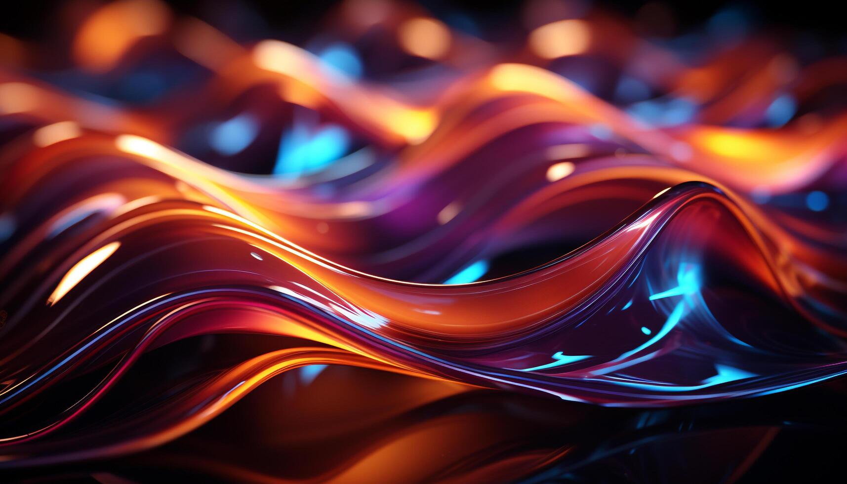 AI generated Bright blue wave pattern with vibrant colors generated by AI photo