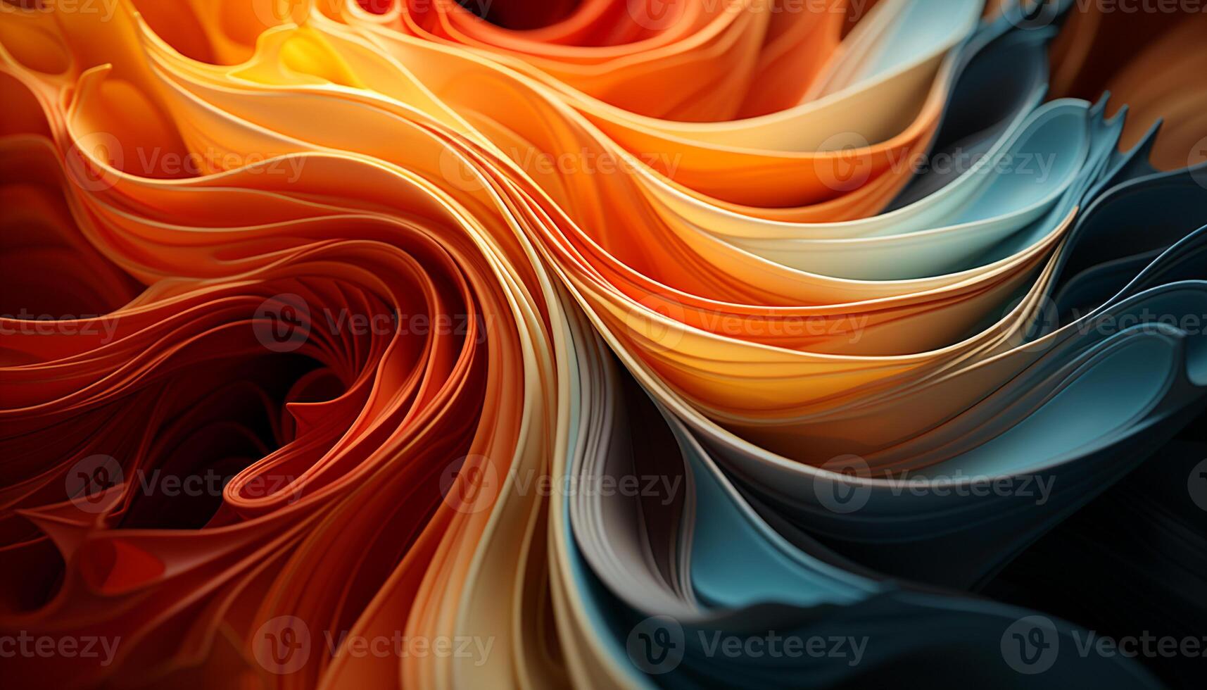 AI generated Abstract backdrop with vibrant colors, smooth flowing wave generated by AI photo