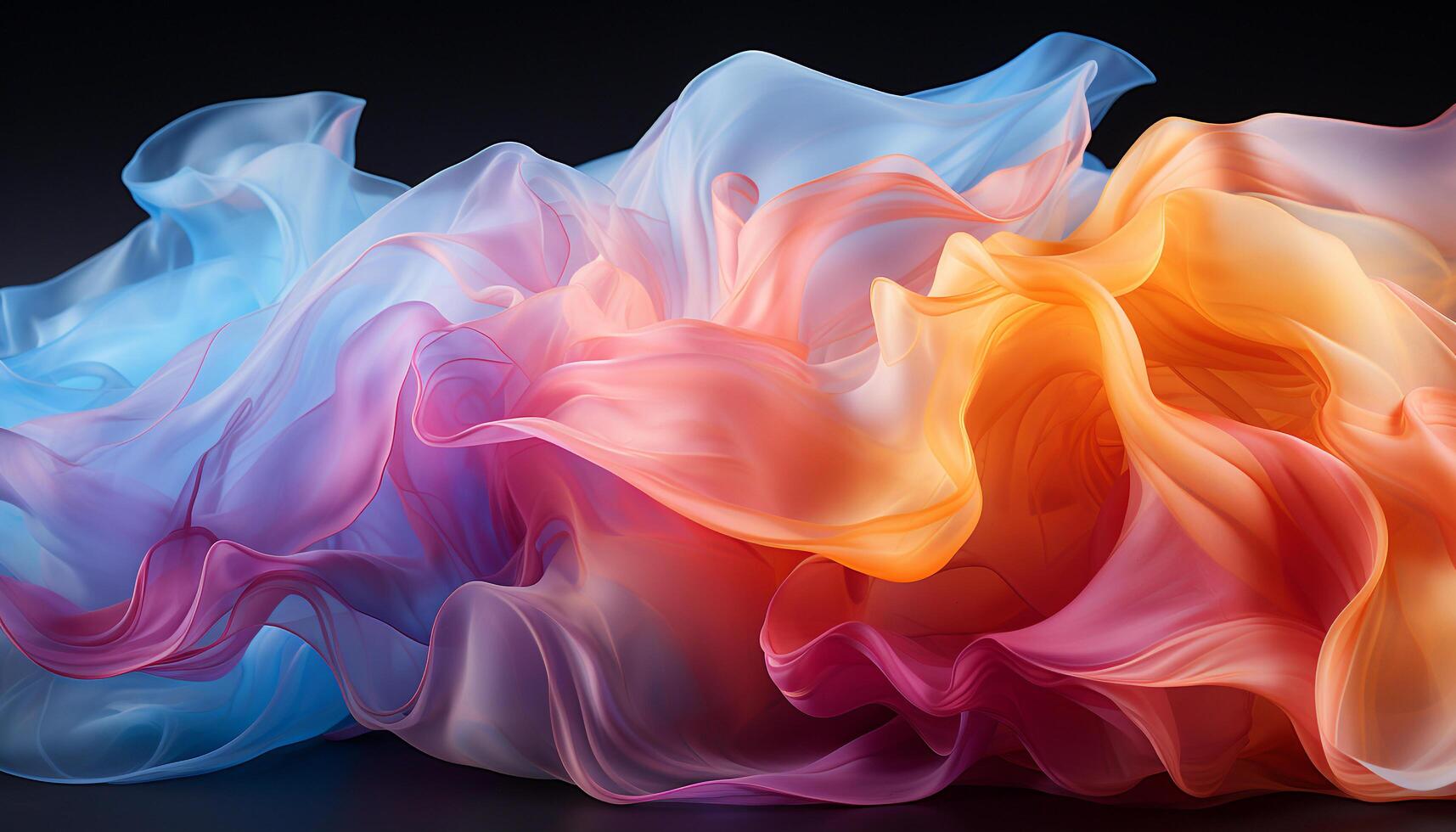 AI generated Abstract multi colored curve flowing in vibrant motion generated by AI photo