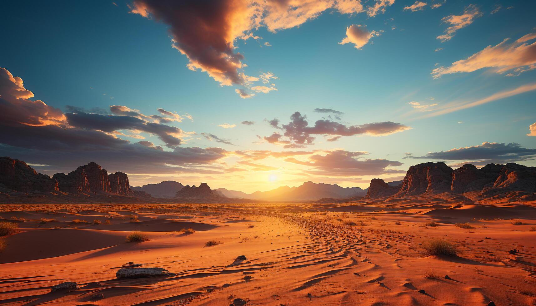 ai generado majestuoso arenisca Monumento valle, un tranquilo desierto generado por ai foto