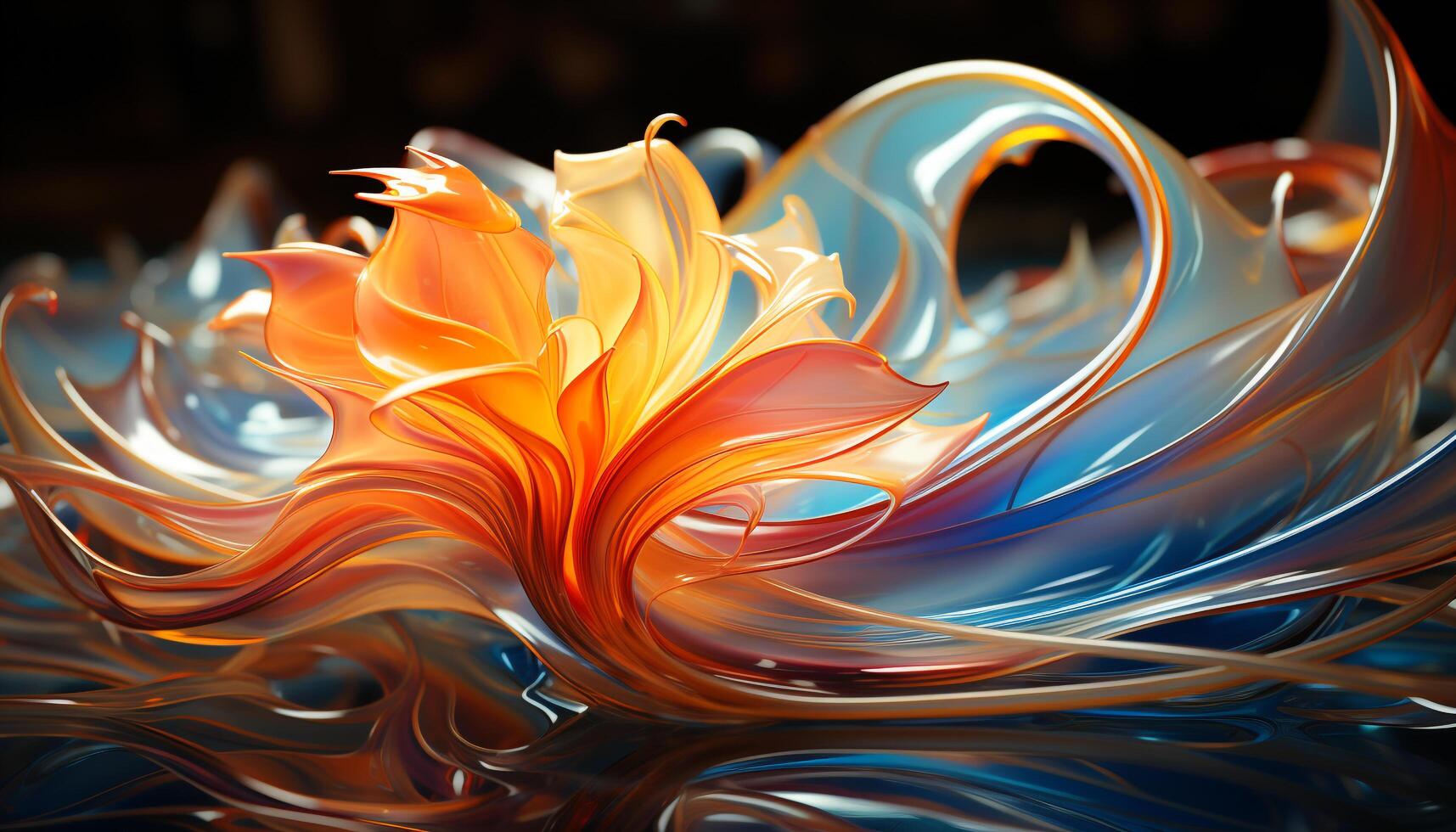 AI generated Abstract background with vibrant colored flower and spiral generated by AI photo