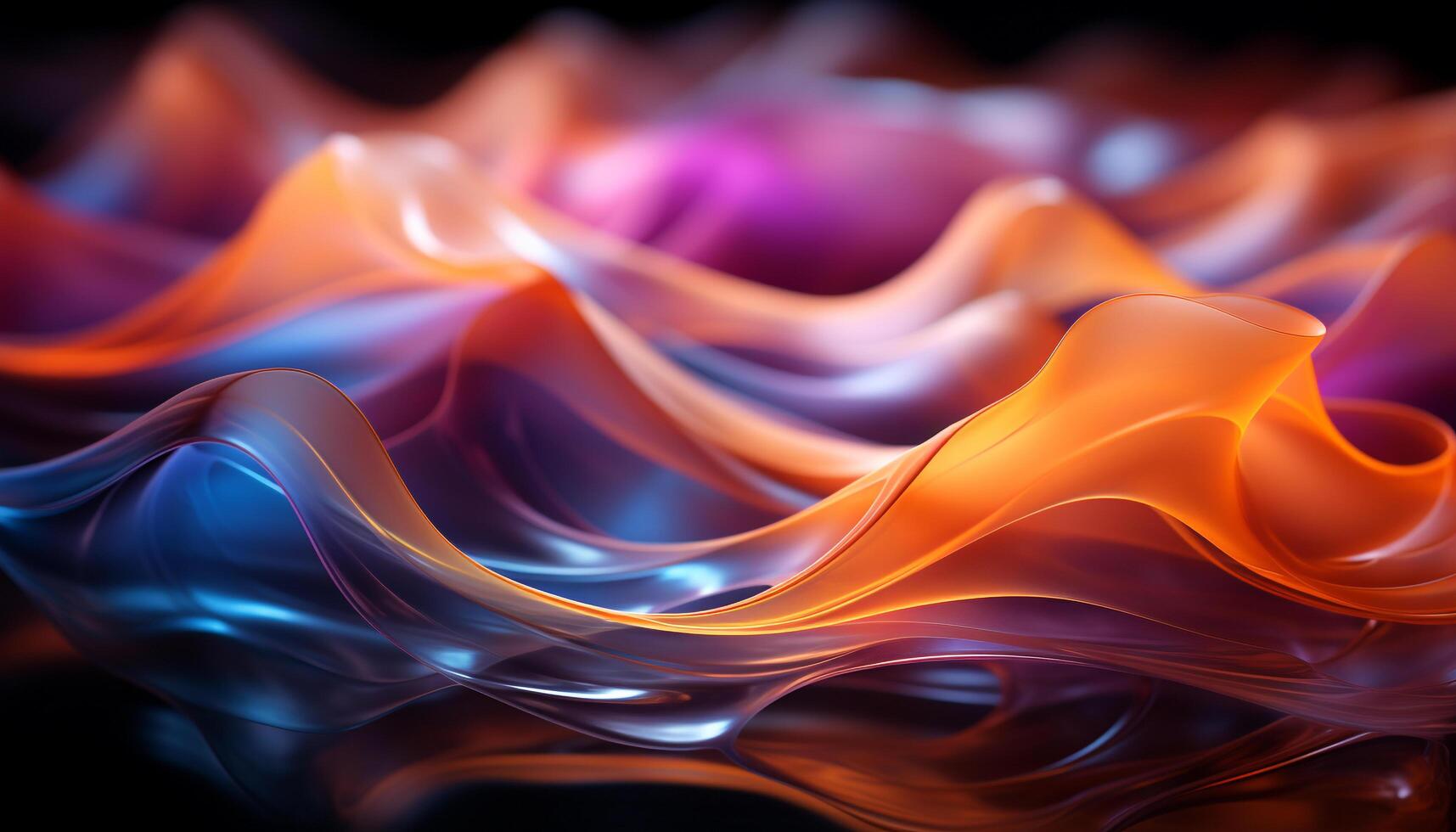 AI generated Smooth flowing wave pattern in vibrant colored backdrop generated by AI photo