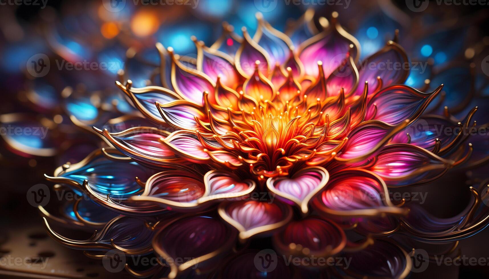 AI generated Close up of a vibrant, multi colored flower petal generated by AI photo