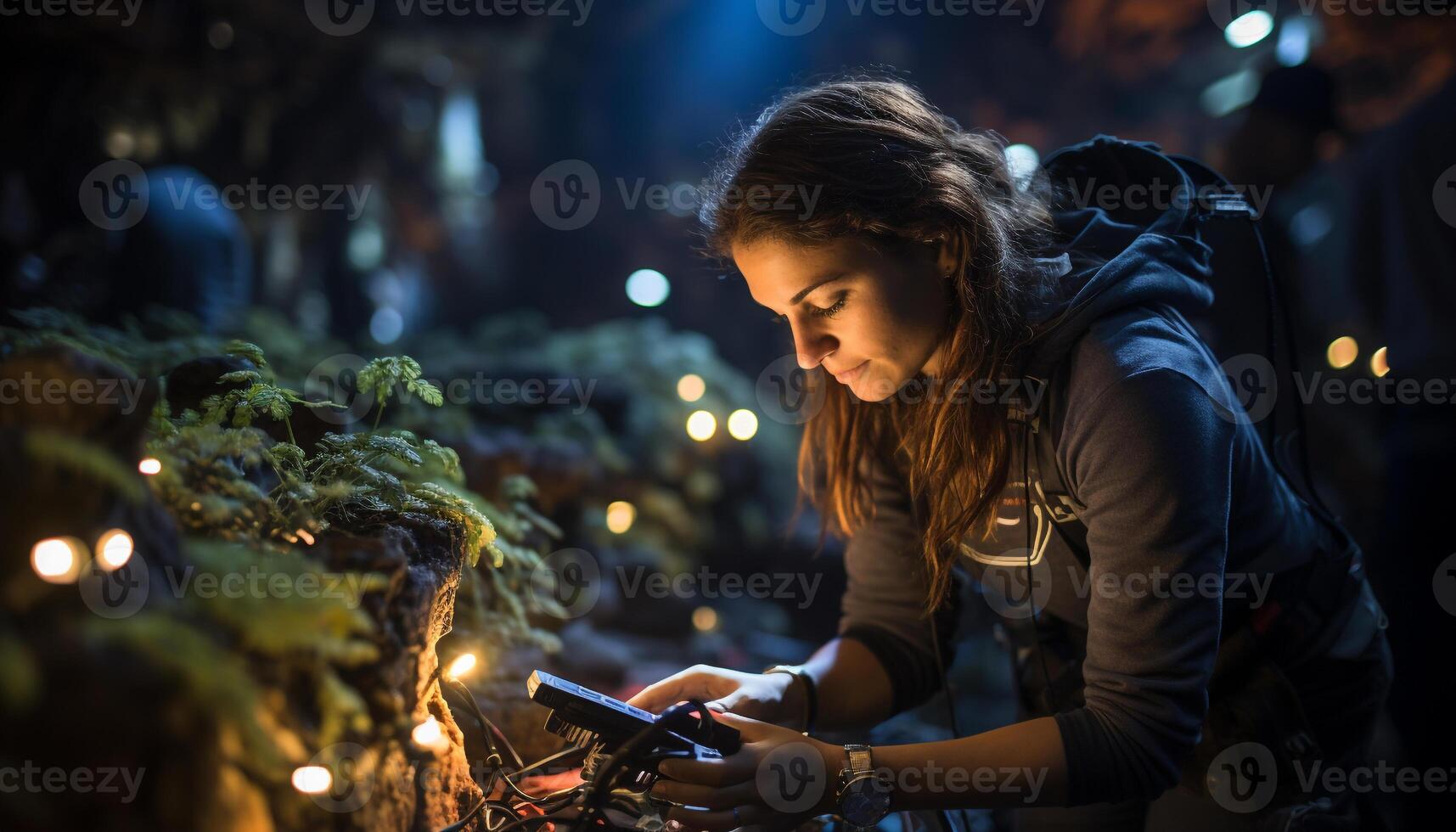 AI generated Young women smiling, holding gift, enjoying Christmas together generated by AI photo