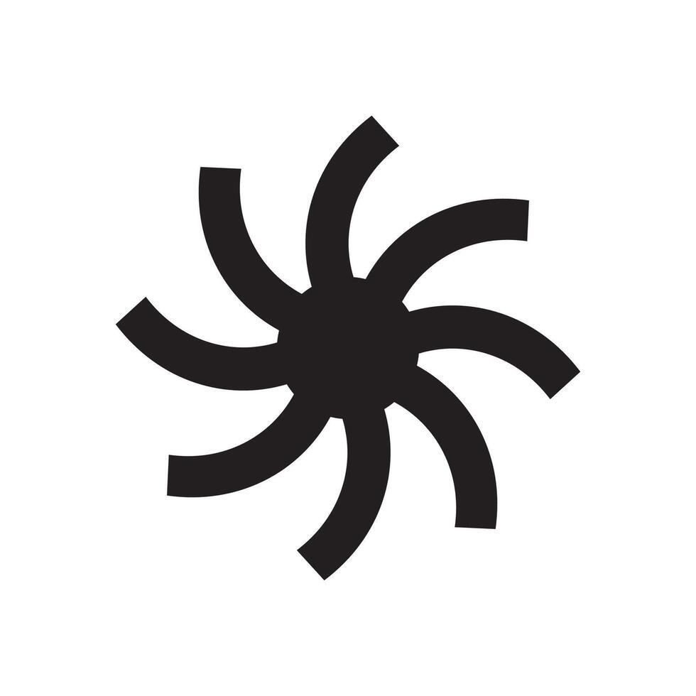 Squircle corner stroke sun black icon. A sunshine symbol made from curved squares. Isolated on a white background. vector